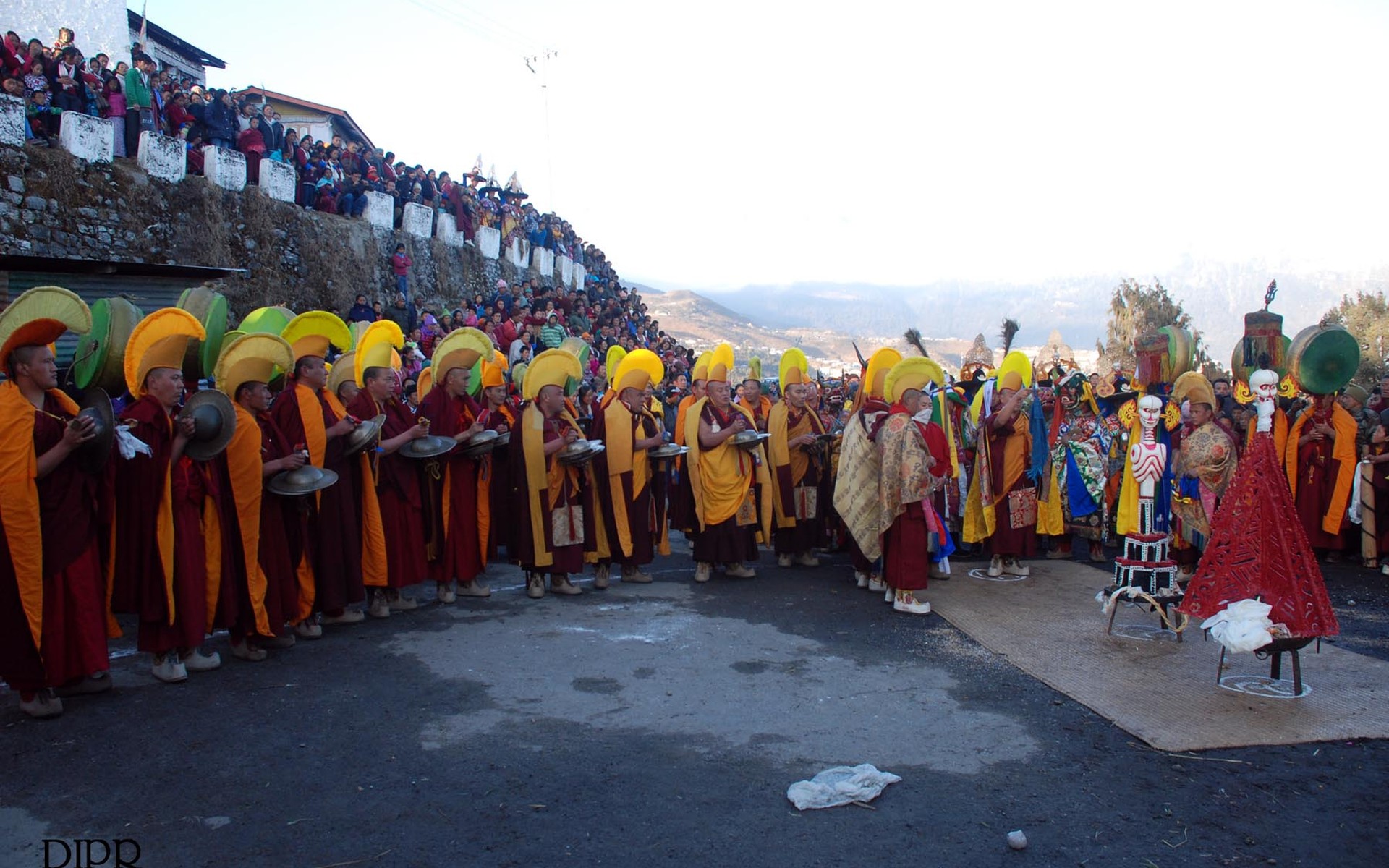 Villagers gathered for a monastery festival in Arunachal Pradesh