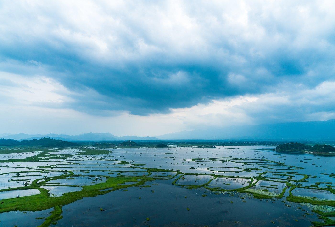 The floating phumdis of Loktak Lake