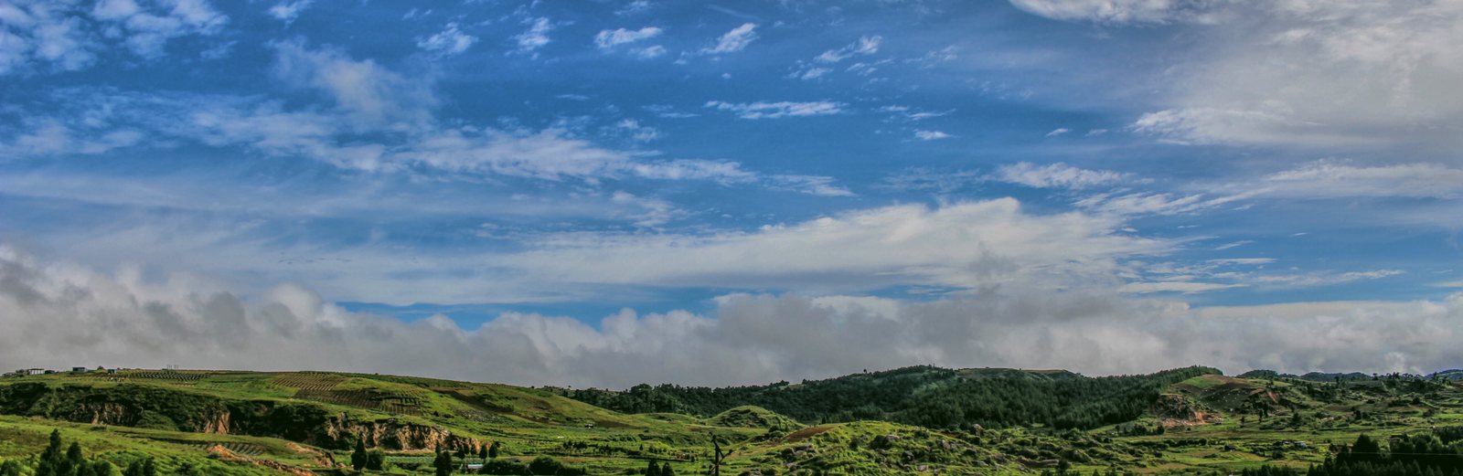 Rolling hills under a wide sky